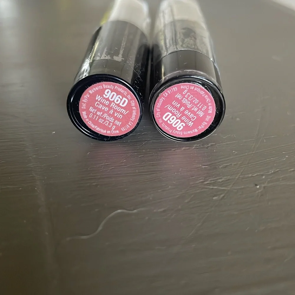 Wet n Wild new “wine room” 906D lot of 2 lipstick’s